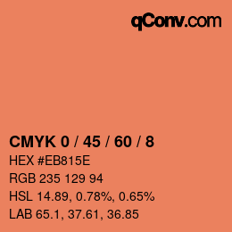 カラーコード: CMYK 0 / 45 / 60 / 8 | qconv.com