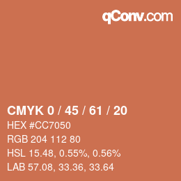 Color code: CMYK 0 / 45 / 61 / 20 | qconv.com
