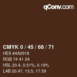 Color code: CMYK 0 / 45 / 68 / 71 | qconv.com