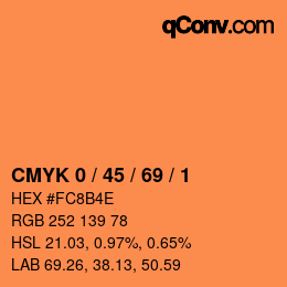 Color code: CMYK 0 / 45 / 69 / 1 | qconv.com