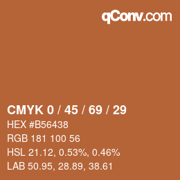 Color code: CMYK 0 / 45 / 69 / 29 | qconv.com