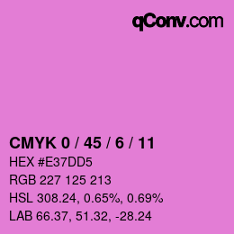 カラーコード: CMYK 0 / 45 / 6 / 11 | qconv.com