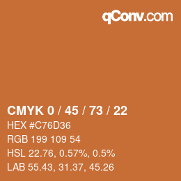 Color code: CMYK 0 / 45 / 73 / 22 | qconv.com