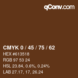 カラーコード: CMYK 0 / 45 / 75 / 62 | qconv.com
