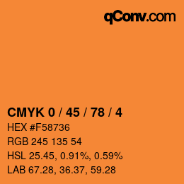 Farbcode: CMYK 0 / 45 / 78 / 4 | qconv.com
