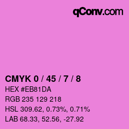 カラーコード: CMYK 0 / 45 / 7 / 8 | qconv.com