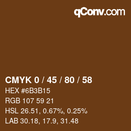 Farbcode: CMYK 0 / 45 / 80 / 58 | qconv.com