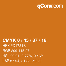 Color code: CMYK 0 / 45 / 87 / 18 | qconv.com
