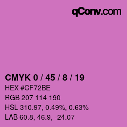 カラーコード: CMYK 0 / 45 / 8 / 19 | qconv.com
