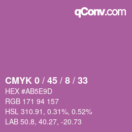 カラーコード: CMYK 0 / 45 / 8 / 33 | qconv.com