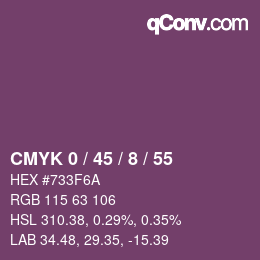 カラーコード: CMYK 0 / 45 / 8 / 55 | qconv.com