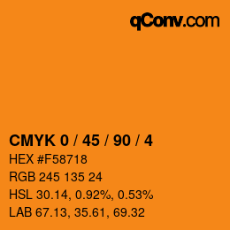 Color code: CMYK 0 / 45 / 90 / 4 | qconv.com