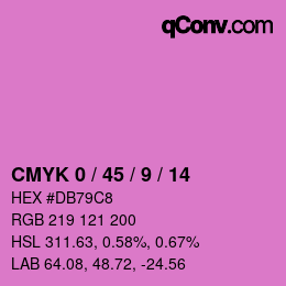 カラーコード: CMYK 0 / 45 / 9 / 14 | qconv.com