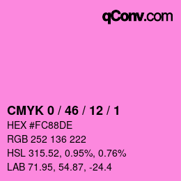 颜色代码: CMYK 0 / 46 / 12 / 1 | qconv.com
