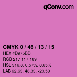 颜色代码: CMYK 0 / 46 / 13 / 15 | qconv.com