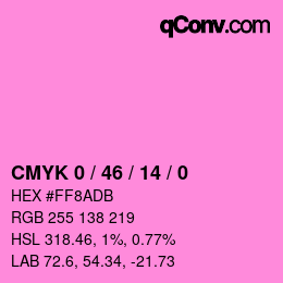 カラーコード: CMYK 0 / 46 / 14 / 0 | qconv.com