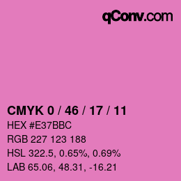 Color code: CMYK 0 / 46 / 17 / 11 | qconv.com