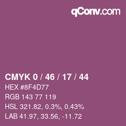 Código de color: CMYK 0 / 46 / 17 / 44 | qconv.com