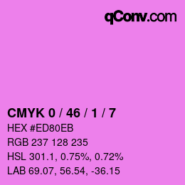 カラーコード: CMYK 0 / 46 / 1 / 7 | qconv.com