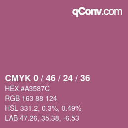 カラーコード: CMYK 0 / 46 / 24 / 36 | qconv.com