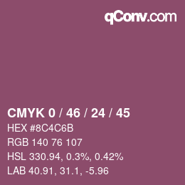 颜色代码: CMYK 0 / 46 / 24 / 45 | qconv.com
