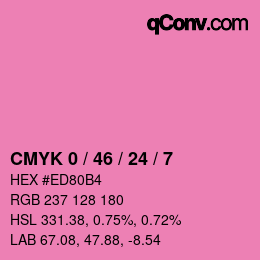 カラーコード: CMYK 0 / 46 / 24 / 7 | qconv.com