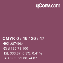 Código de color: CMYK 0 / 46 / 26 / 47 | qconv.com
