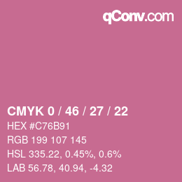 Farbcode: CMYK 0 / 46 / 27 / 22 | qconv.com