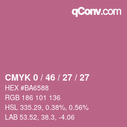 颜色代码: CMYK 0 / 46 / 27 / 27 | qconv.com