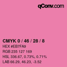 Color code: CMYK 0 / 46 / 28 / 8 | qconv.com