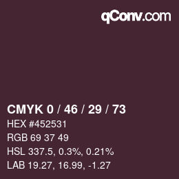 Color code: CMYK 0 / 46 / 29 / 73 | qconv.com