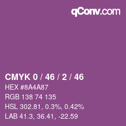 カラーコード: CMYK 0 / 46 / 2 / 46 | qconv.com