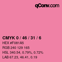 カラーコード: CMYK 0 / 46 / 31 / 6 | qconv.com