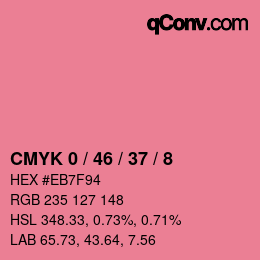 颜色代码: CMYK 0 / 46 / 37 / 8 | qconv.com
