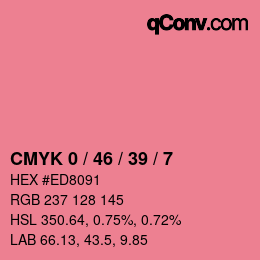 颜色代码: CMYK 0 / 46 / 39 / 7 | qconv.com
