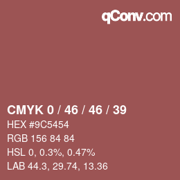 カラーコード: CMYK 0 / 46 / 46 / 39 | qconv.com