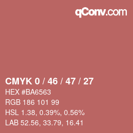 Color code: CMYK 0 / 46 / 47 / 27 | qconv.com