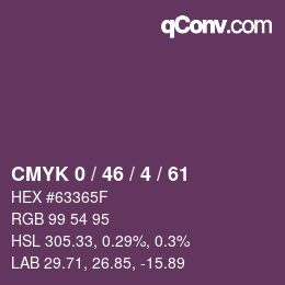 Color code: CMYK 0 / 46 / 4 / 61 | qconv.com