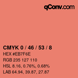 Code couleur: CMYK 0 / 46 / 53 / 8 | qconv.com