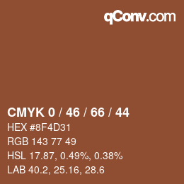 Color code: CMYK 0 / 46 / 66 / 44 | qconv.com