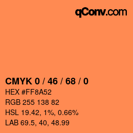 Color code: CMYK 0 / 46 / 68 / 0 | qconv.com