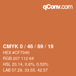 カラーコード: CMYK 0 / 46 / 69 / 19 | qconv.com