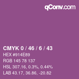 颜色代码: CMYK 0 / 46 / 6 / 43 | qconv.com