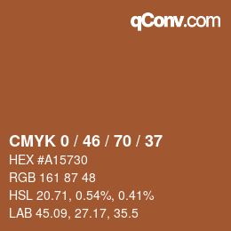 Color code: CMYK 0 / 46 / 70 / 37 | qconv.com