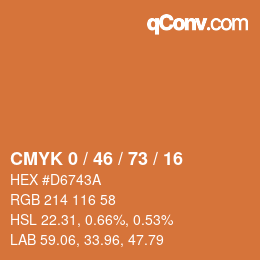 Color code: CMYK 0 / 46 / 73 / 16 | qconv.com