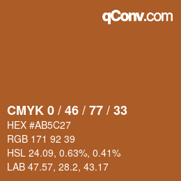 Color code: CMYK 0 / 46 / 77 / 33 | qconv.com