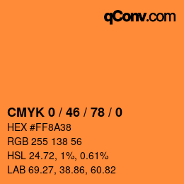 Farbcode: CMYK 0 / 46 / 78 / 0 | qconv.com