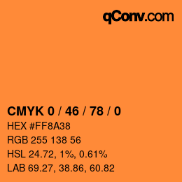 Farbcode: CMYK 0 / 46 / 78 / 0 | qconv.com