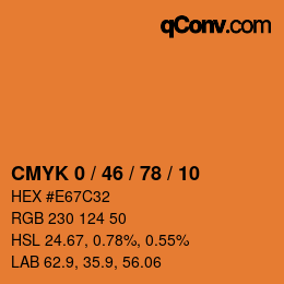 Color code: CMYK 0 / 46 / 78 / 10 | qconv.com