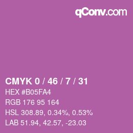 Farbcode: CMYK 0 / 46 / 7 / 31 | qconv.com